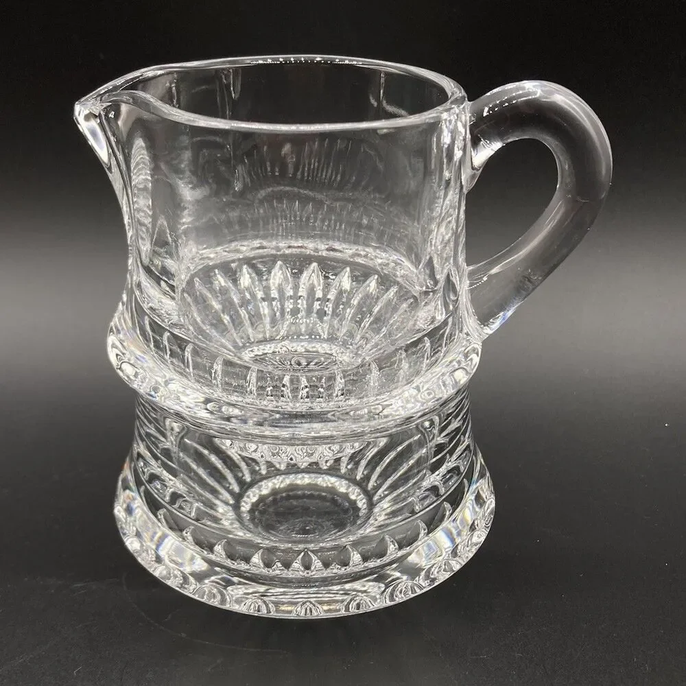 Vintage Gorham Full Lead Crystal Stacking Open Sugar Bowl & Creamer Set